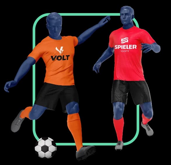 Dois jogadores, um com camisa Volt e o outro com camisa Spieler Sports