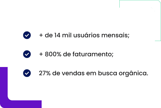 Evidências do sucesso. Os resultados!